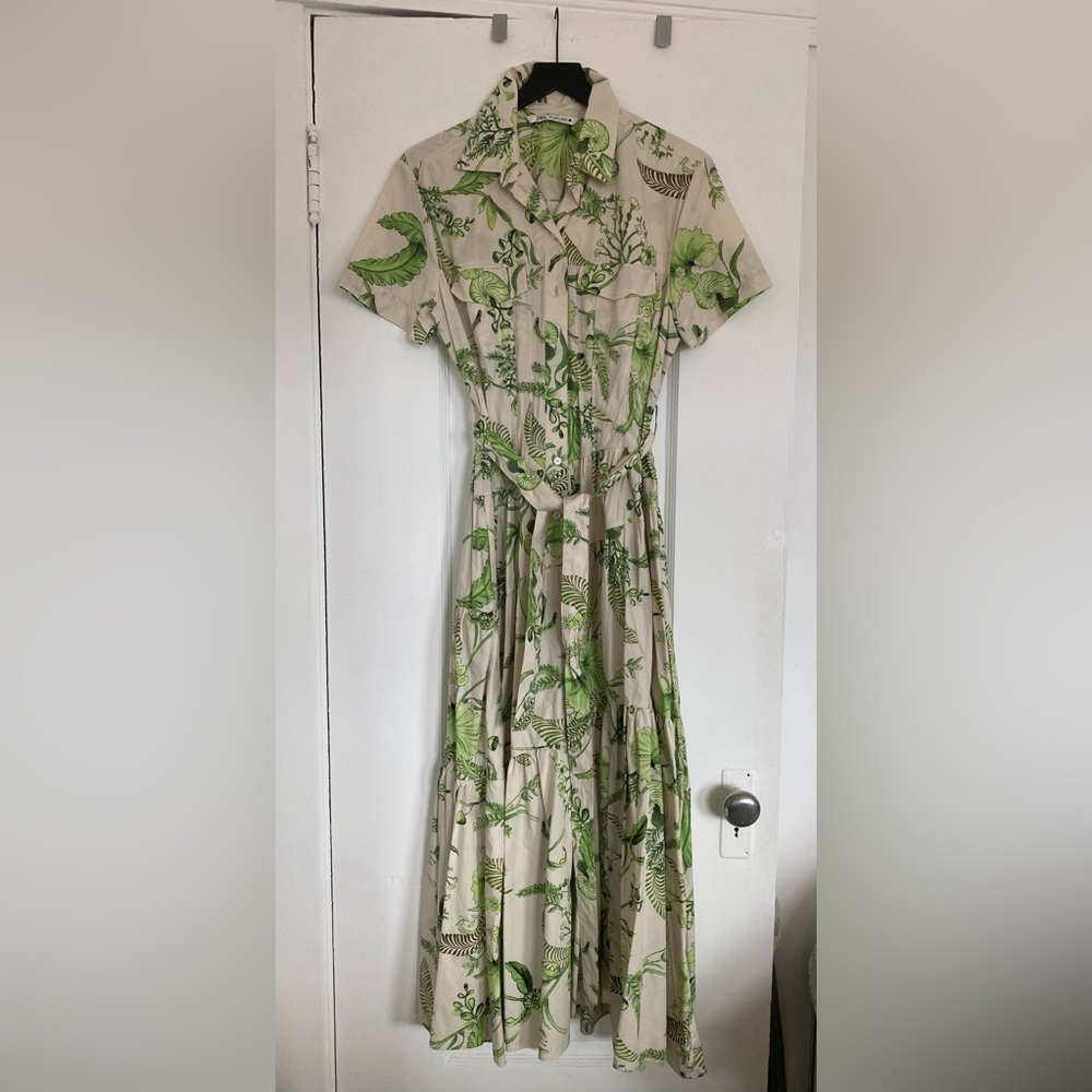 Floral Green and Cream Dress